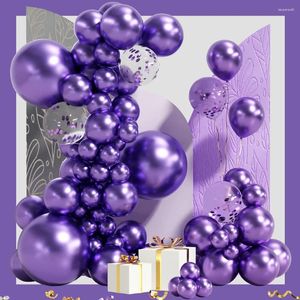 Украшение вечеринки Металлические пурпурные воздушные шары арка гирлянда набор конфетти шарики детского душа 1 -й день рождения свадебный декор баллона
