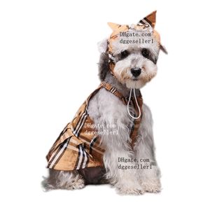 Designer Roupos de cães Aparel de cachorro Vestidos de cachorro Plaid Pattern com bandeira Luxury Summer Pet Princess Skirt para Dog Cat Birthday Party Holiday Dress L Y86