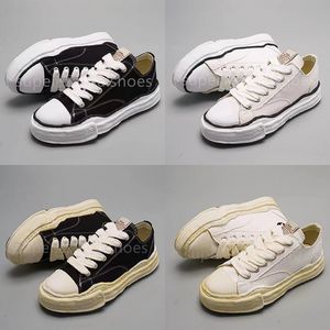 Tasarımcı Ayakkabıları Mmy Maison Mihara Yasuhiro Düşük Tuval Ayakkabı Siyah Beyaz Platform Sporne Sabahları Erkek Kadınlar Spor Günlük Tahta Ayakkabıları Kutu Boyutu 36-46