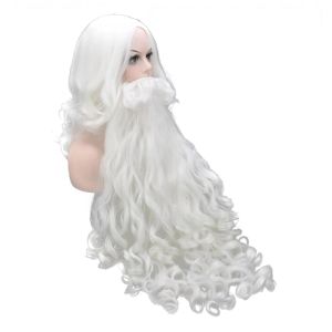 Wigs Soowee Noel Kostümleri Noel Baba Peruk ve Sakal Sentetik Saç Kısa Santaclaus Xmas Hediye Cosplay perukları