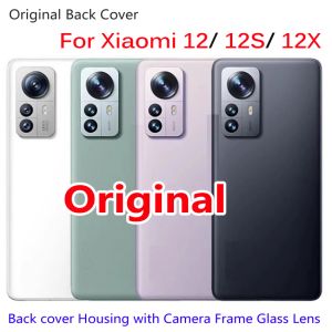 Çerçeveler Xiaomi için Orijinal Pil Kapağı Cam 12. 12x Arka Gövde Kapağı Geri Kapı Kapı Kamera lens değiştirme parçası