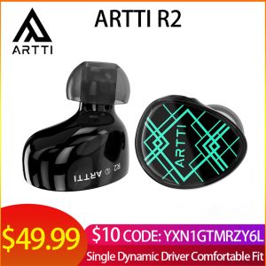 Kulaklıklar Artti R2 INEAR HIFI kulaklıklar 10mm berilyum diyafram dinamik bobin iems monitör kablolu hiFi kulaklık 0.78 2pin 3.5/4.4mm fiş