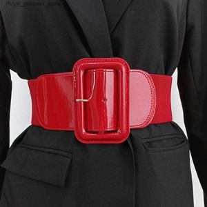 Cintos plus size elástico preto Cummerbunds Womens Wide Black Tight Fitting Corset com Dalian Dress Dress Red Belt Design com roupas brancas Q240425