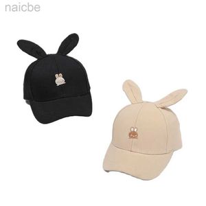 Kapaklar şapkalar çizgi film sevimli tavşan kulak kız kızlar beyzbol şapkası ayarlanabilir yaz bebek şapka çocukları snapback kapaklar pamuk güneş şapkaları çocuklar için d240425