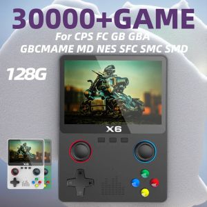 Oyuncular 128G 30000+Oyunlar Yeni X6 Retro Taşınabilir Konsol 3.5 