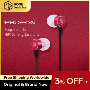 Наушники Rose Technics Photon Wired Wearphone Hifi наушники Gaming Learings Inear Высококачественные высококачественные подходящие для телефона и компьютера