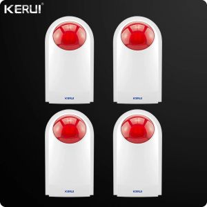 Siren 4pcs Kerui Kablosuz Harici Dış Mekan Su Geçirmez Flash Siren Ses Flaş Alarm Sireni Ev Alarm Sistemi