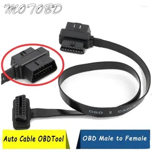 16pin OBD2 Kablo Düz Noodle Obd Hat L Tip 2 Tip 2 Tapa Araba Taramacı Genişletici Kablosu ile 60cm Erkek Kadın
