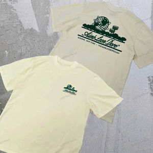 Erkek Tişörtleri Carta de Manga Curta Clssico Impresso T-Shirt Desgaste Retro Americano Algodo Esportes Fitness Elegante Quente-Venda N 2024 H240425