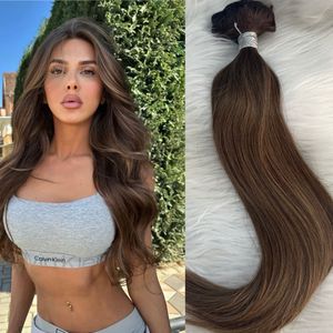 10A Sınıf Ombre Klip İnsan Saç Uzantıları Balayage T4/P4/27 Vurgular Renk Slik Düz Klip Saç Uzatma 120g 18inç Tam Başlık