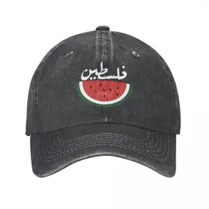 Top Caps Sıradan Filistin Karpuz Filistin Beyzbol Kapağı Unisex Sıkıntılı Yıkanmış Güneş Tüm Seasons Seyahat Ayarlanabilir Fit Şapka