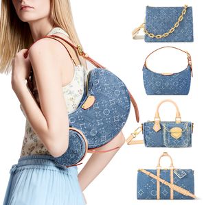 Новый стиль Sunset Hill Hill Pochette Denim Designer Bag Tote Crongall Croissant на Go Man Bag Suck Luxurys Summbage Women