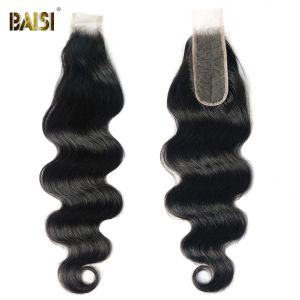 Wigs Baisi 2x6 Body Wave Crowur Brazilian волосы свободная часть кружевное закрытие 100% только замыкание для волос с девственницей.