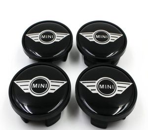 4pcslot 54mm abs siyah araba amblemi mini cooper mini kanatlar tekerlek merkezi göbek kapağı kapağı çoğu tekerleğe uyuyor Toz geçirmez rozet 36311171157375