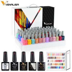 Kitler Hızlı Teslimat Venalisa VIP2 Jel Oje Seti Renkli Oje Off Off UV LED Baseat Astar Topcoat Renk Kitabı Tam Set