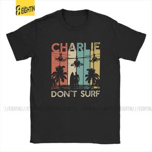 Erkekler Tişörtleri Kıyamet Şimdi Alıntı Charlie Surf Tişört Tişört Erkekler Pamuk T-Shirts Vietnam Savaşı Helikopter Film Marlon Brando Tees Kısa Kol T240425