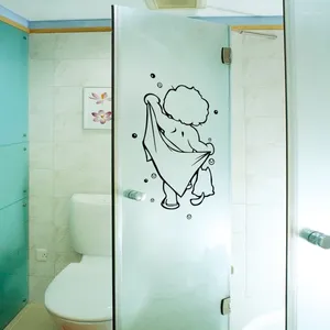 Наклейки на стены стеклянная душевая дверь детская ванная комната милая водонепроницаем