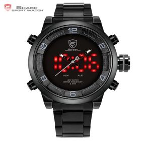 Gulper Shark Sport Watch Большой циферблат черный наружный мужчина светодиода цифровые наручные часы водонепроницаемые календарь тревоги модные часы SH364 Y11312381