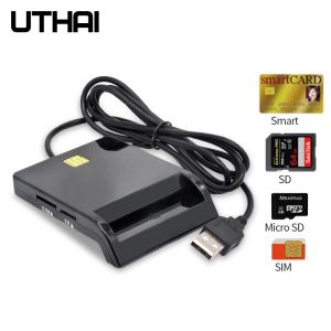 Intercom Uthai X02 Banka Kartı ATM IC IC Kart Vergisi Akıllı Allinone USB 2.0 SIM SD TF Windows 7 8 10 Linux OS için Akıllı Kart Okuyucu