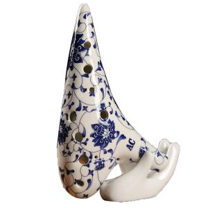 Инструментальная керамика Ocarina 12 лунок классический цладон цветочный рисунок Alto Ac Tones Китайская флейта окрашенная глазурь