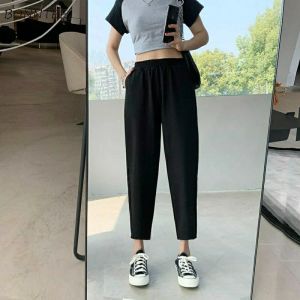 Capris Pants Kadın Sol Sıcak Sıcak Satış Bol Basit Harem Yüksek Bel Kore tarzı Zarif Yumuşak Popüler Gençler Moda Rahat Genç Lady