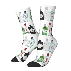 Мужские носки джин бутылки иллюстрация Harajuku Супер мягкие чулки в течение всего сезона