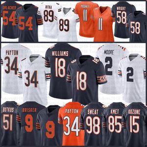 13 Caleb Williams 15 Roma Odunze DJ Moore Football Jersey Cole Kmet Jaquan Brisker Montez Sweat Darnell Wright Urlacher D'Andre Swift Keenan Allen Jaylon Johnson