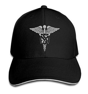 Армейские медицинские услуги AMS Бейсболка Регулируемые пики сэндвич -шляпы Унисекс мужчина женщин бейсбольные виды спорта на открытом воздухе.