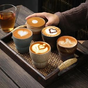Bardak Sakları 150ml Japon Seramik Kahve Fincan Çömlekçilik Espresso Vintage Çay Ofisi ve Ev Su Kupası Toptan