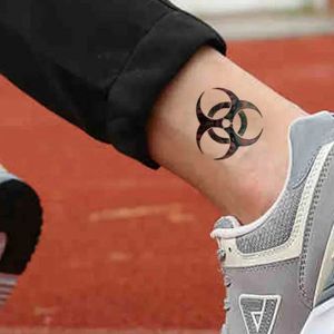 Передача татуировки Водопрофильная временная татуировка биологическая опасность биологическая опасность опасность мира День тату