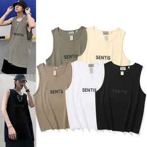 Tanktop Mens Tank Top Designer Tops Tops Рукокачественные рукавицы ESS с коротким рукавом Men Summer Slim Fit Спортивный жилет Спортивный классический черный белый воздухопроницаемый Tnaks Tops Tops