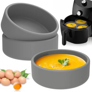 Плесени 3pcs Air Fryer Egg Flom Silicone Silicone яиц чашки для браконьерного браконьера.