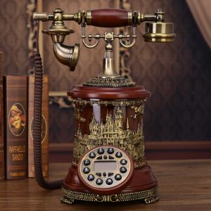 Кнопка аксессуаров Кнопка Dial Retro Solid Wood Landline Thone Bronze Pattern Build