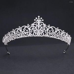 Saç klipleri güzel kübik zirkonia kraliyet tiara düğün kristal prenses tiaras diadem kız balo parti mücevher ch10395