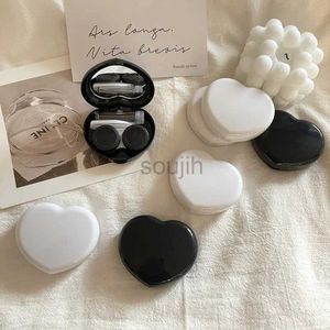 Accessori per lenti a contatto 1pc Simple Black and White Girl Heart Box Beauty Case di bellezza Donne Viaggia Dolce D240426