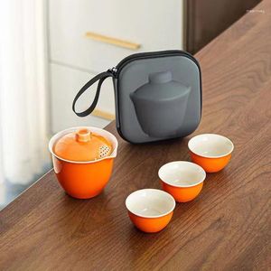 Чайные наборы керамики Travel Tea Set включают в себя 1 Pot 3 чайные чашки чашки и кружки Teware Ceramic Керамика