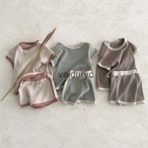 Наборы одежды Summer Ldrens Set Set Boys Sports Sports Sport Shorts Shorts Girl Baby Leisure 2 PCS H240426