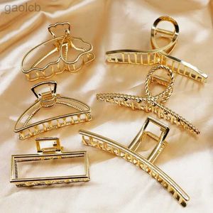 Клипы для волос Barrettes Fashion Simple Gold Hair Claw Claf Claf Butterfly Geometric Elegant Hair Clap Claw Clam