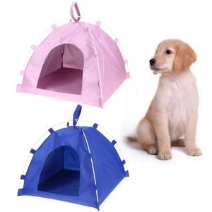 Carries de gatos Crates abriga a tenda de cães de estimação Oxford Ploth Beach Sun Tent portátil Proteção de animais de estimação à prova de vento portátil Janela pop-up automática Katten Kooi 240426