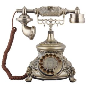 Aksesuarlar kordalı retro telefon antika döner kadran ev telefonları klasik bronz eski moda telefonu için antika hediye için ev hediyesi