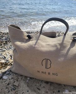 Yeni tasarımcı anines alışveriş çantası tatil tarzı tek omuz plaj çantası büyük kapasiteli tuval tote çanta bing el çantası