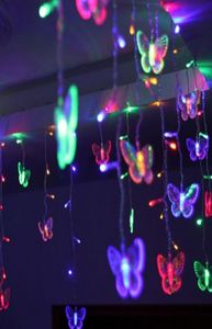 4m 07m 100 LED Peri ICicle Led Kelebek Perde Işık Açık Ev Noel Düğün Bahçesi Dekorasyonu AC110V 220V2321966