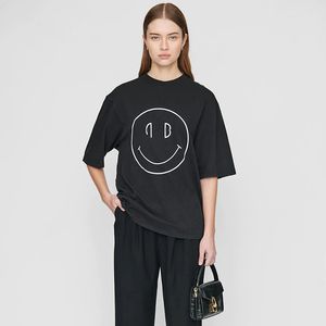 Smiley Yüz Baskı Vintage T-Shirts Kadın Erkekler T-Shirt Yaz 2024 O-Neck Yarım Kollu Pamuk Tees Plus Boy Boyut En İyi Sokak Giyim