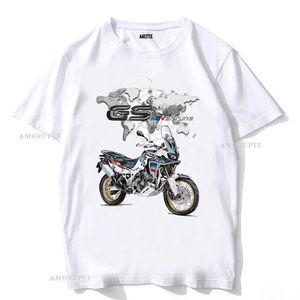 Camisetas masculinas Japão Aventura Hon Africa Twin CRF 1000L T-shirt New Men Tshirts Cloth Boy White Tops Moto Ride Sport Legend TS T240425