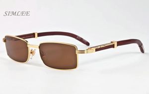 Дизайнерские солнцезащитные очки для мужских бокалов буйвола рога Vintage Retro Bamboo Деревянные солнцезащитные очки дешевые полные очки рамы Clear Lens3155386