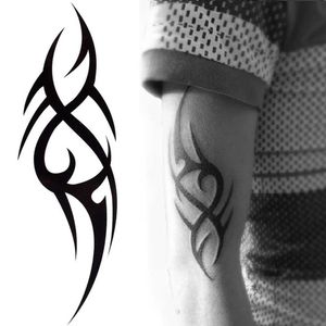 Трансфер с татуировкой 1 шт -модные элегантные боди -арт прохладный 3D Men Men Later Sleeve Tattoo Arm Timary Totem Tattoo Stickers 240426