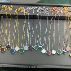 Золотая цепочка Clovers Designer Designer Dewelry Jewelry Women Fashion Черно -белый зеленый цветочный кулон роскошные украшения бриллианты