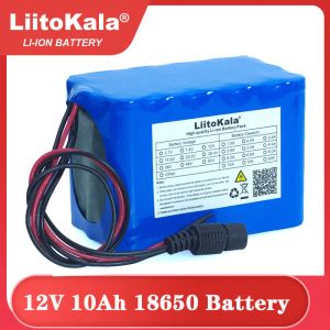 Kulaklıklar Liitokala% 100 Yeni Koruma Büyük Kapasite 12 V 10AH 18650 Lityum Şarj Edilebilir Pil Paketi 12V 10000 MAH BMS ile