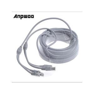 ANPWOO CCTV CAT5/CAT-5E 5m/10m/15m/20m/30m Ethernet Kablosu RJ45 + DC Güç CCTV Ağ Kablosu NVR Sistemi IP Kameraları