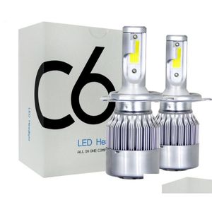 Auto -Scheinwerfer 1Pair -Preis COB C6 Real 7600LM 120W LED -Scheinwerfer H1 H3 H4 H7 9003 9004 9005 9006 Kit Hi/Lo Light BBS 6000K Drop Delive OTW5L